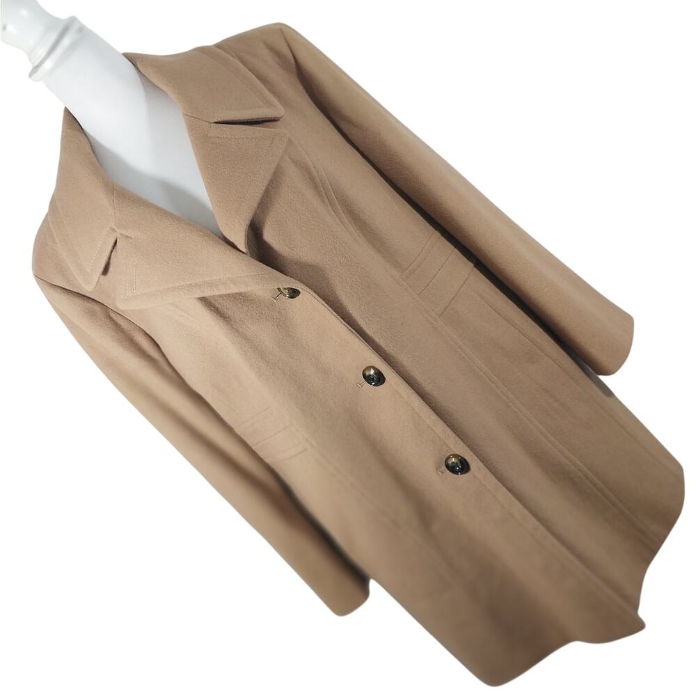 LONDON FOG! CAMEL TAN FINE WOOL BLEND, ULTRA TAILORED CLASSIC OVERCOAT! SZ XXL